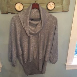 Gray/Silver Cowl Neck sweater Style&co